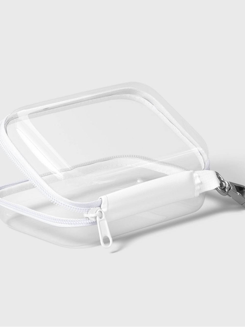 Clear with White Trim Keychain